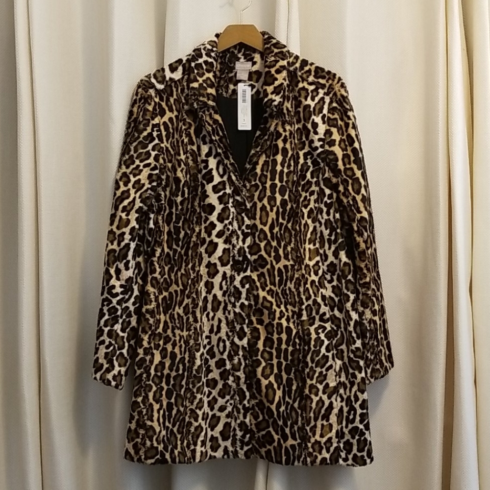 Chicos Cheetah print coat